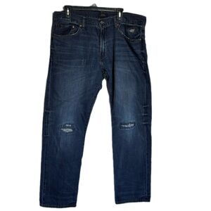 Polo Ralph Lauren Jeans Distressed Denim 5 Pocket Logo Men’s 36x32 Good